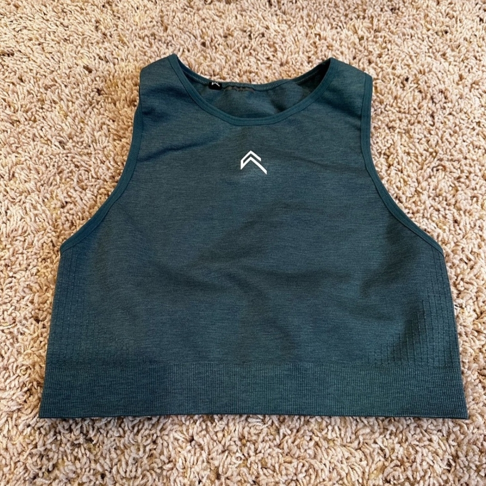 Oner Active Green Fitted Crop Tank Top
